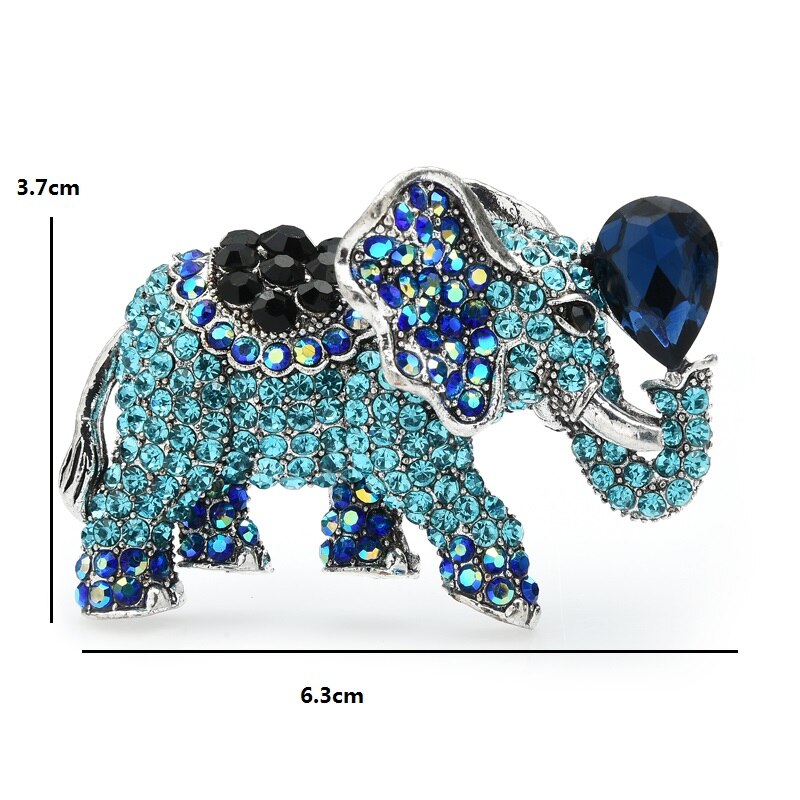 Wuli & bebê strass waterdrop elefante broches para mulheres banquete escritório causal broche pinos presentes