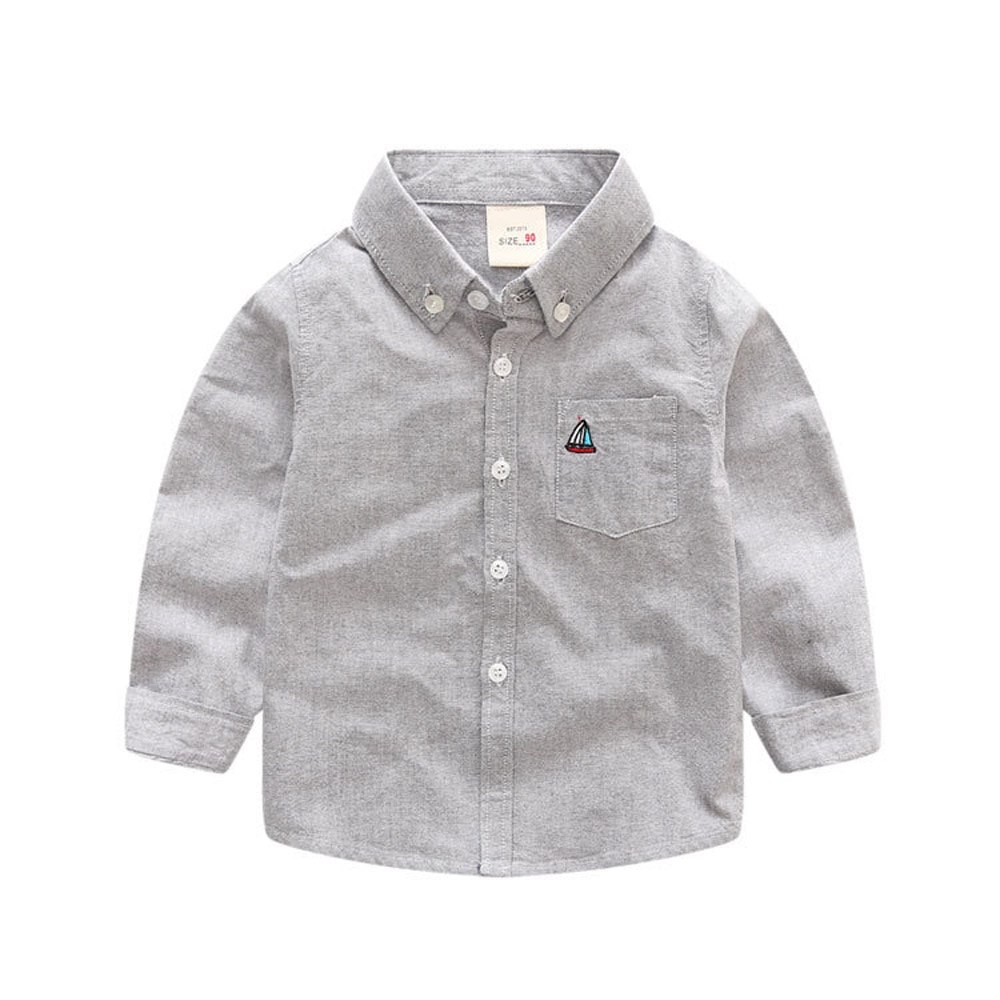Long Sleeve White Baby Shirts Baby Boy Cotton Oxford Shirt Teenager Spring Boy Clothes Classic Tops Shirts Toddler Boy