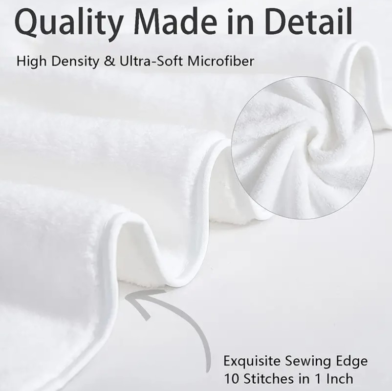 1/5/10pcs White Cotton Towel Set Embroidered Towels Set Highly Absorbent Towels Cover For Bathrooms, Gyms, Hotels And Spas