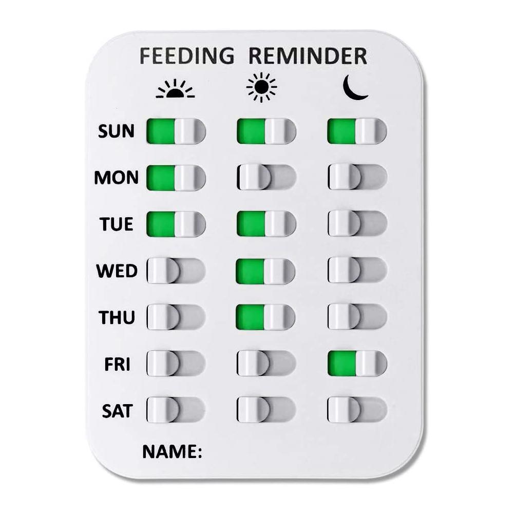 Dog Feeding Reminder Pets Feeding chart Elderly Sticker Daily Indication Chart 3 Times A Day Reminder for Puppy/Kids/Old People