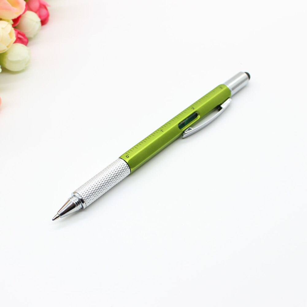 Multi-functional Level Ballpoint Pen Overvalue Handy Tech Tool Screwdriver Ruler Spirit Level Stationery Supplies Random