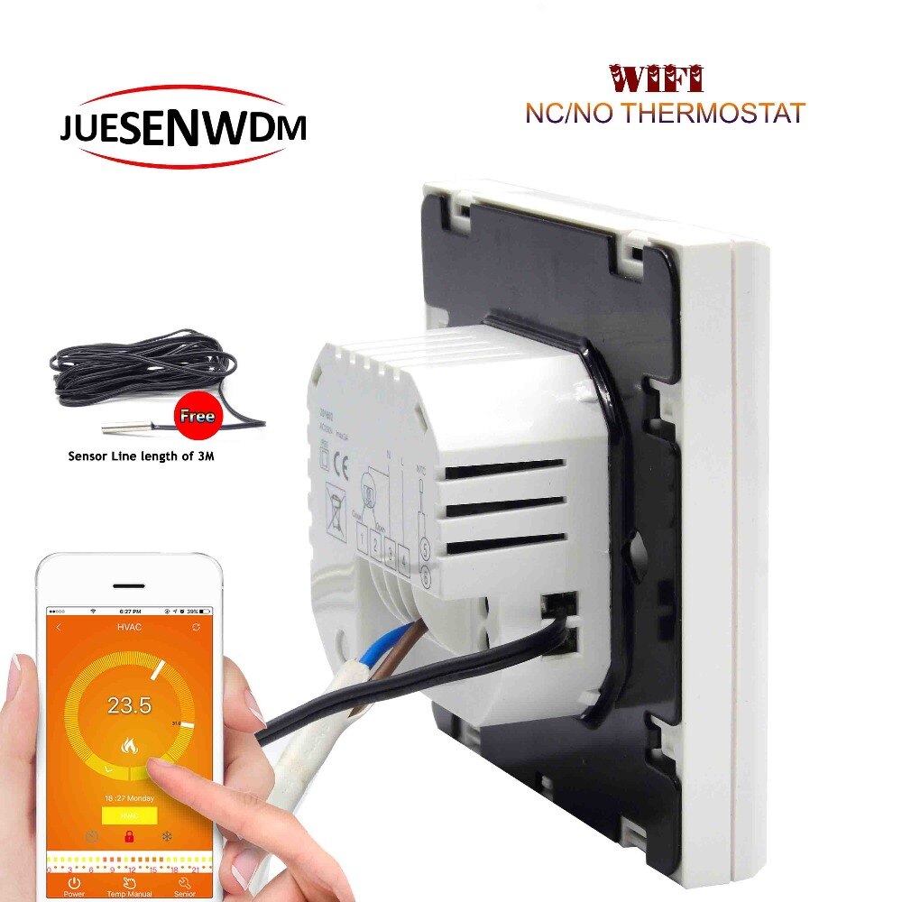 Google móviles termostato wifi controlado NC/NO válvula para calefacción por suelo radiante