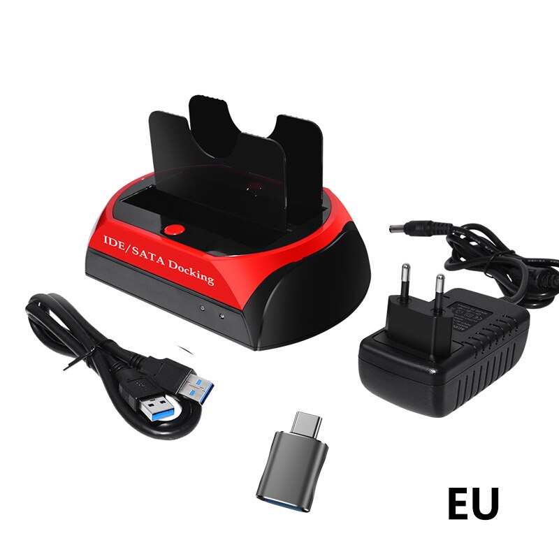 Docking Station per disco rigido esterno da USB 3.0 a IDE SATA Box per contenitore SSD HDD 2.5 3.5 con Smartphone portatile Power on PC: EU Plug