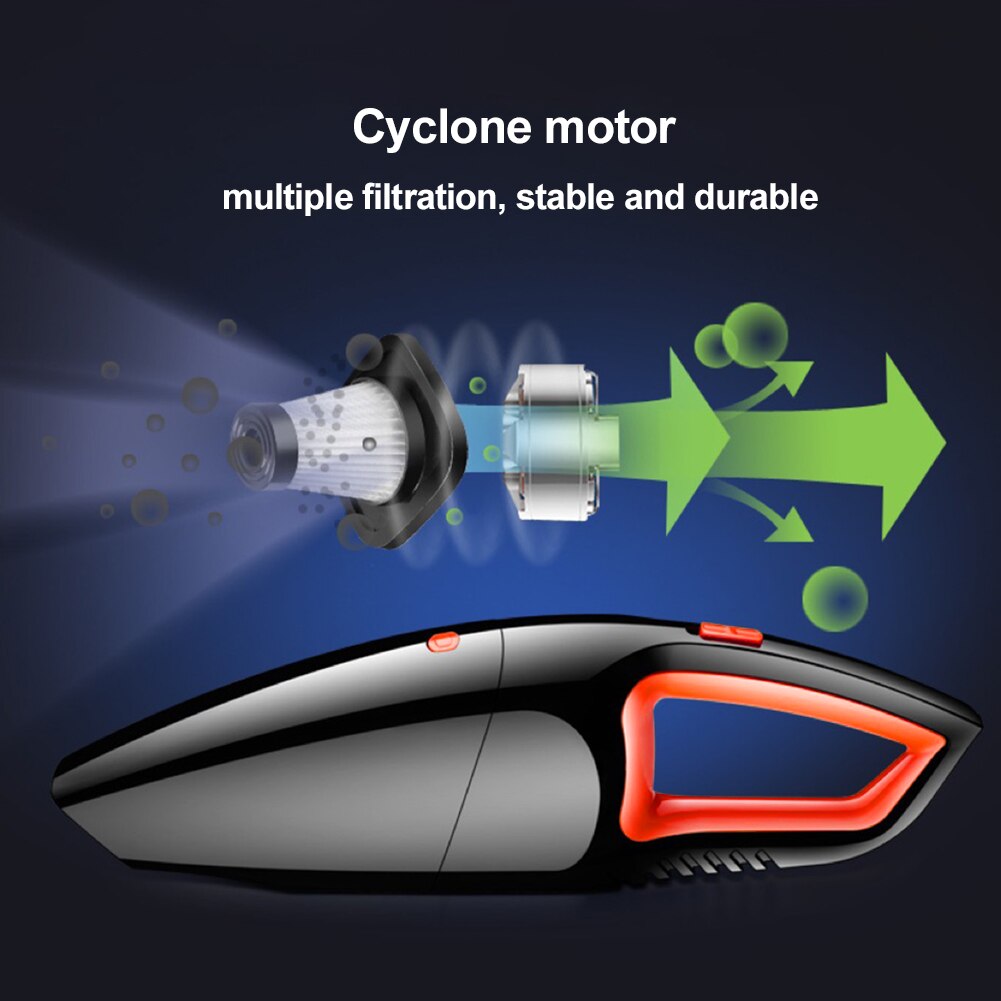 Portable Car Vacuum Cleaner 120W High Power Car Vacuum Cleaner Handheld Car Home Dual-use Handheld Rechargeable