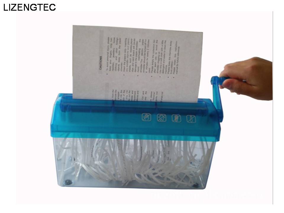 LIZENGTEC A4 Mini Multi-functional Manual Paper Shredder