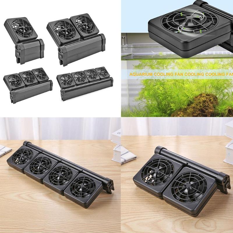 Akvarium kylfläkt tyst flervinklar temperaturkontroll akvarium vatten kyla nödvändiga temperaturreglering prylar