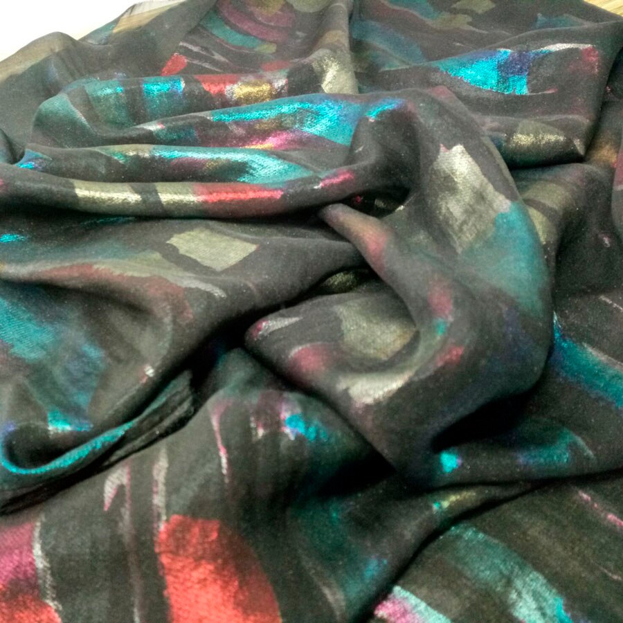 Dancing Stage Cosplay Dress Chiffon Fabric Bronzed Flowing Fabric Shiny Thin Fabric Bronzing Costume Fabric DIY 1M