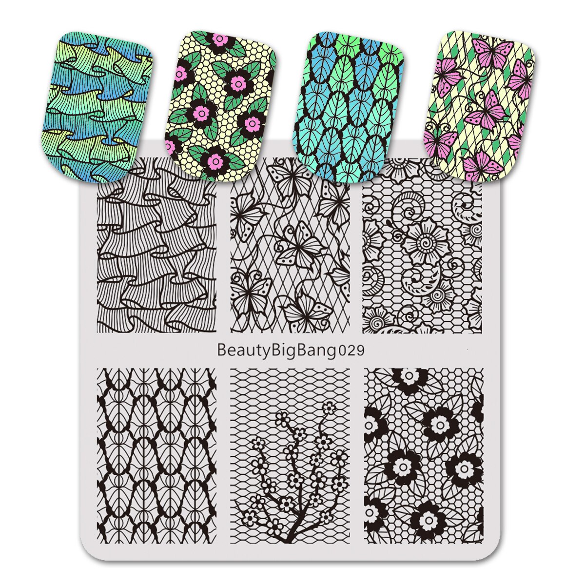 BeautyBigBang 6CM Nail Stamping Plates Striped Cute Cat Image Stainless Steel Template Nail Art Stamp Plate 041: 29