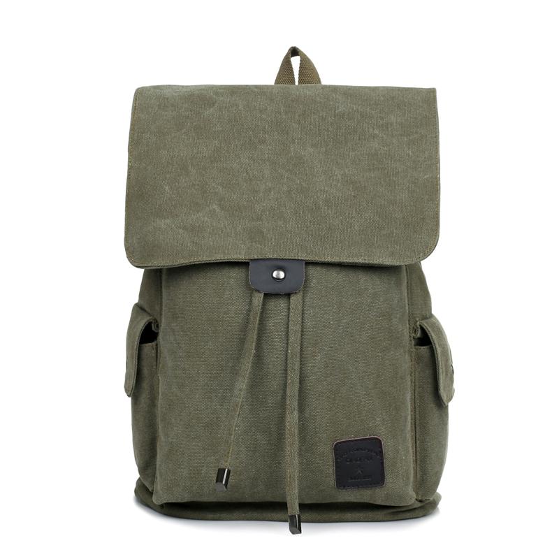 Favocent Mode Mannen Reizen Rugzak Rugzak Canvas Schoudertas voor Mannen en Vrouwen 14 inch Laptop Schooltas Rugzak: Army Green