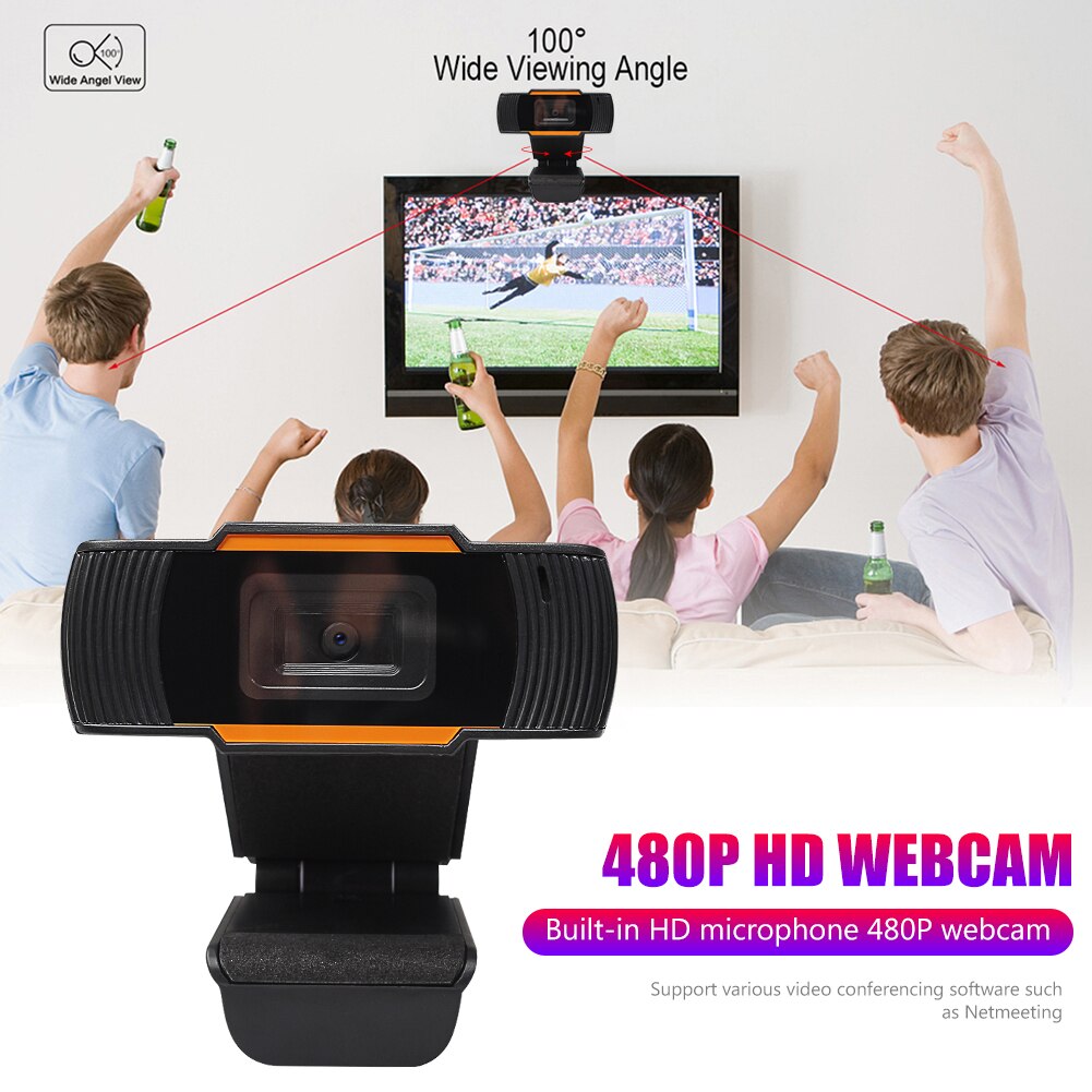 HD Webcam with Built-in Microphone USB Driver Free Web Camera for Windows 10 8 7