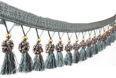 Rideau à franges avec des perles en cuivre en métal de 1M, bricolage soi-même, pour robe latine, rideau de vêtement, accessoires de couture décoratifs, ruban d'habillage: A