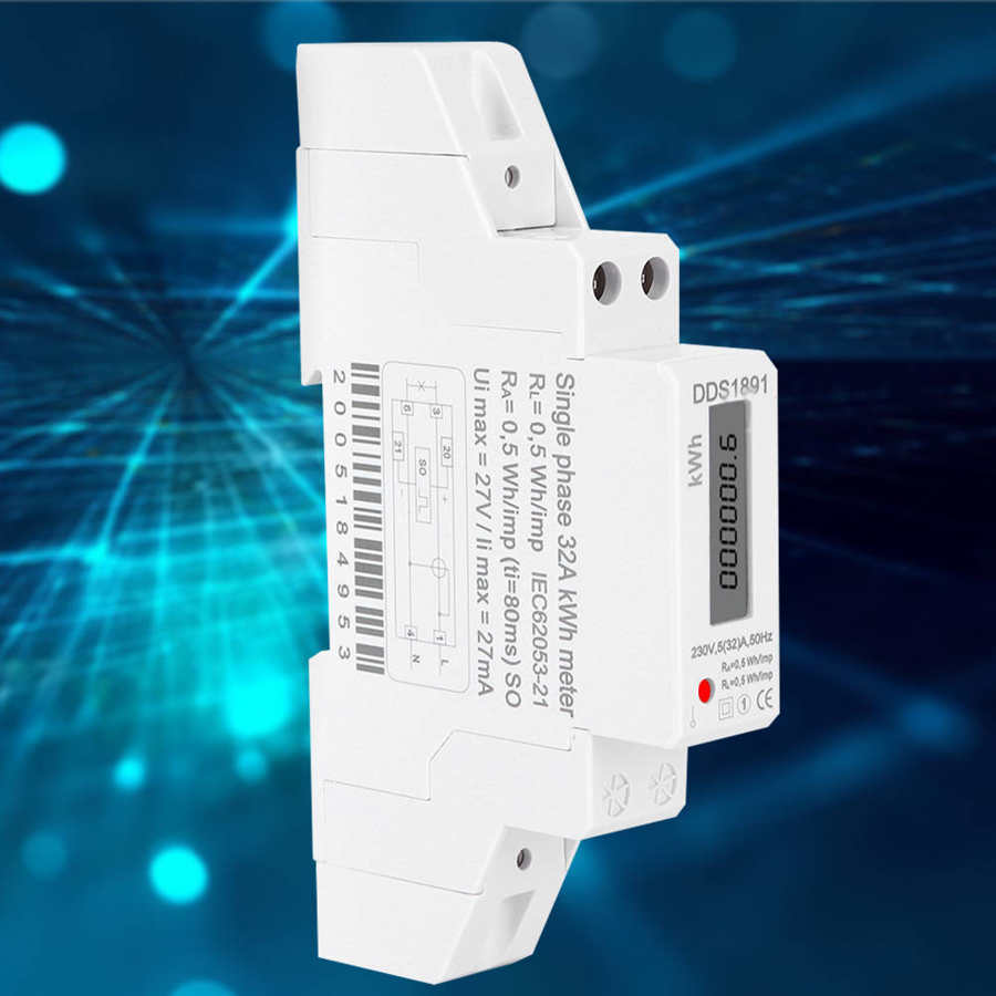 AC 230V DDS1891 Single Phase Din Rail Energy Meter... – Grandado