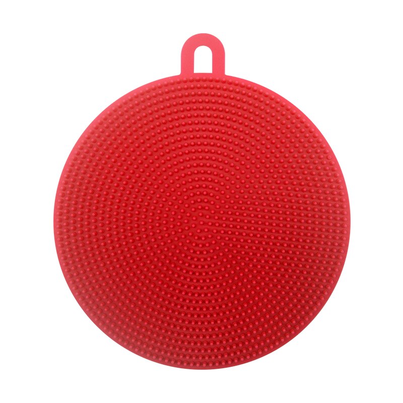 5PCS Silikon Küche Reinigung Pinsel Spülmaschine Schwämme Dish Waschen Schwamm Magie Wäscher Haushalt Pinsel Küche Zubehör: Red