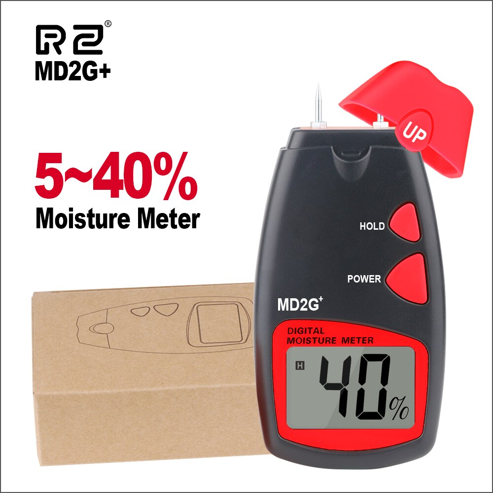 RZ Misuratore di Umidità del Legno Digitale Misuratore di Umidità del Hanheld Portatile di Umidità Igrometro Legname 2 Spilli Sensore di Strumenti di Campo di misura 5% ~ 40% MD2G