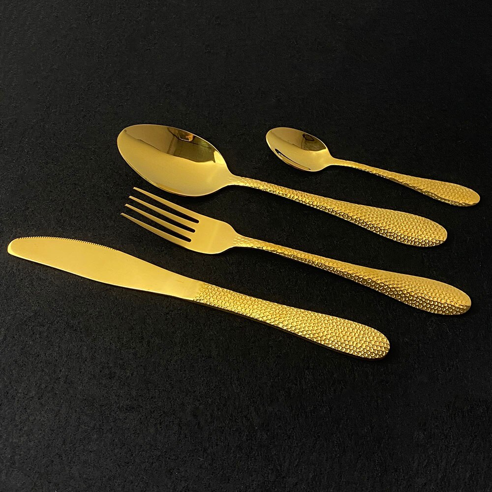 Noir brillant ensemble de couverts couteau fourchette cuillère dîner ensemble cuisine argenterie couverts vaisselle ensemble 304 acier inoxydable vaisselle ensemble
