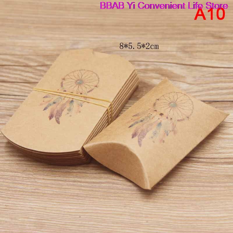 Caja de papel Kraft en forma de almohada, 10 Uds.: A10