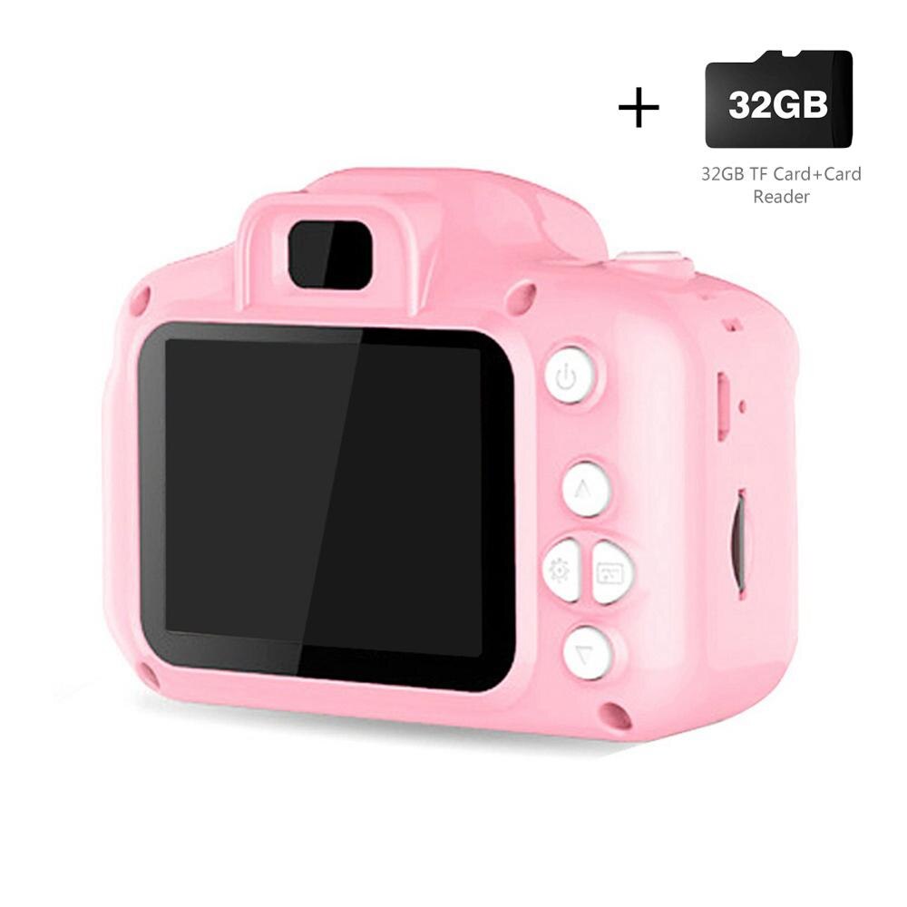 3 Colors Kids Digital H D 1080P Video Camera 2.0 Inch 1300w px Color Display Children Baby: Pink with 2Card