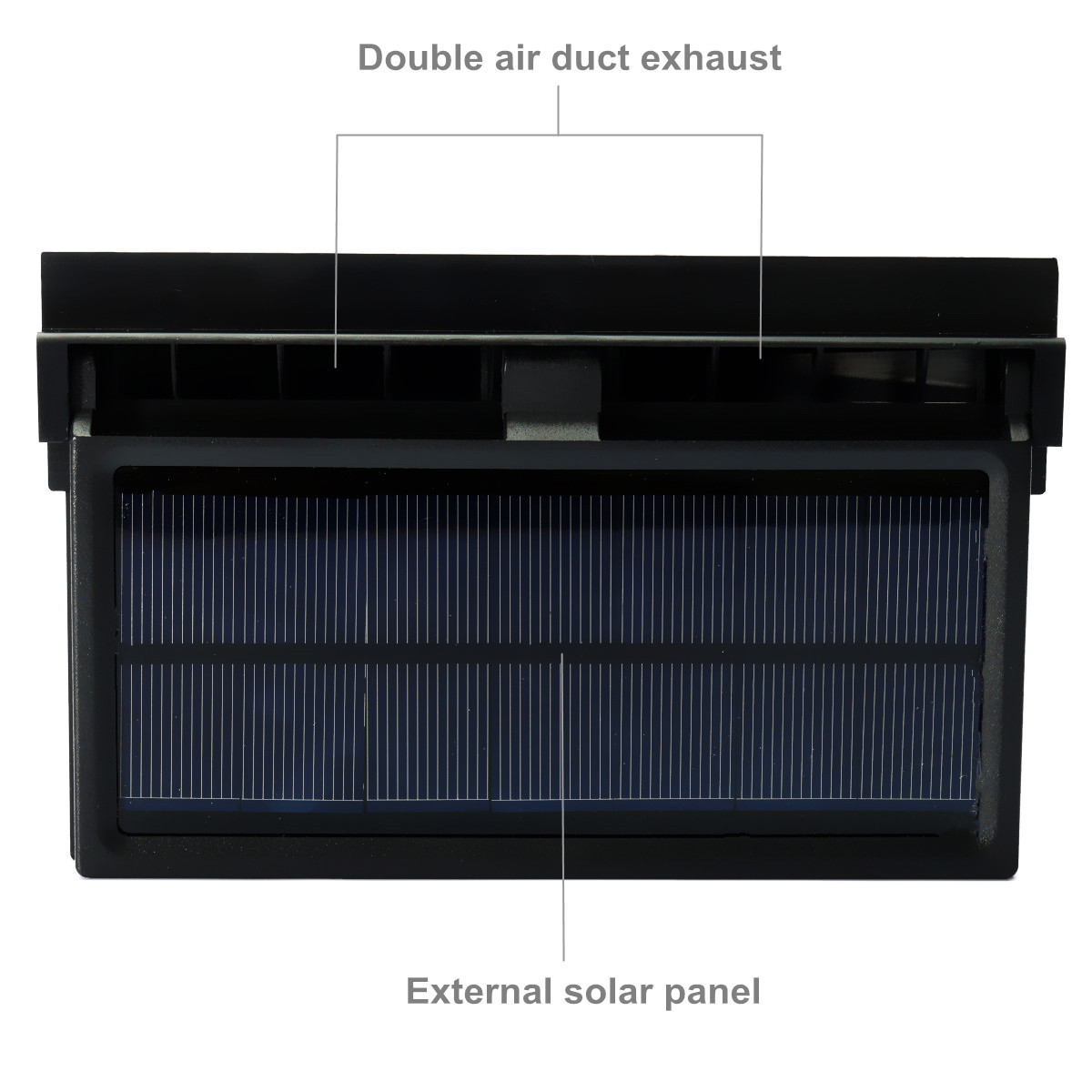 Solar Powered Auto Car Cooling System Fan Air Vent Radiator Exhaust Kit 12V Black