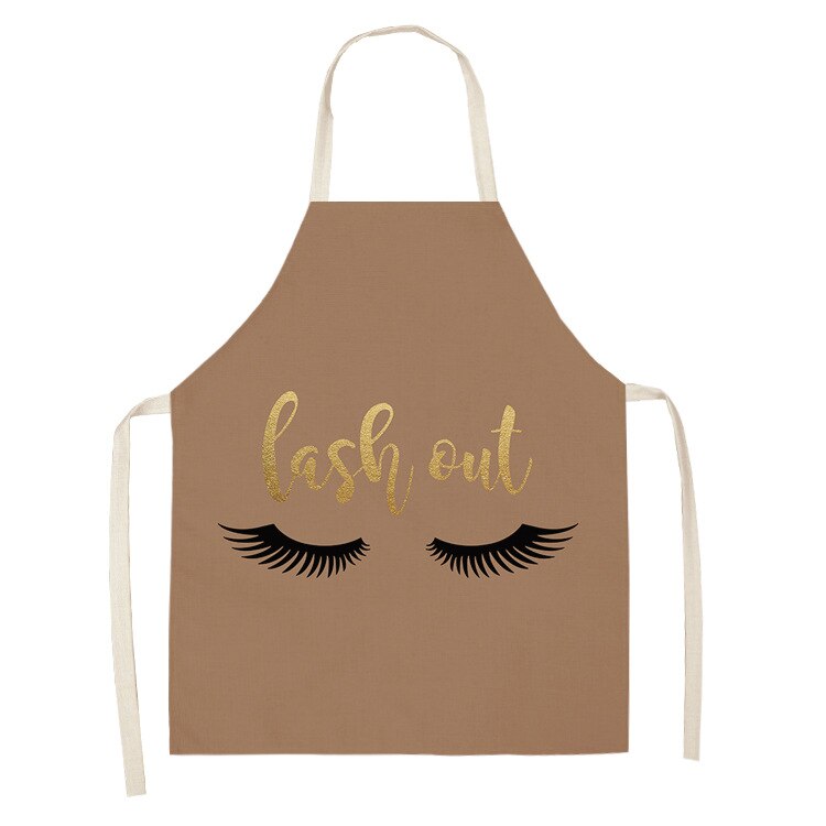 Cils des yeux imprimés maison cuisine tablier propre imperméable à l'eau résistant à l'huile tablier enfants hommes femmes Chef cuisine Aprons53-65cm: ILW-0006-15