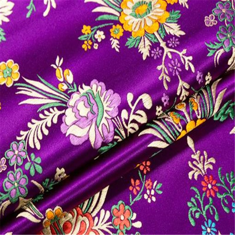 Jacquard Polyester Stoff Brokat Chinesische Blüte Krabbe Apfel Blumen- aufbringen Stoffe Für Herrliche Dame Bekleidung: 5 Violett