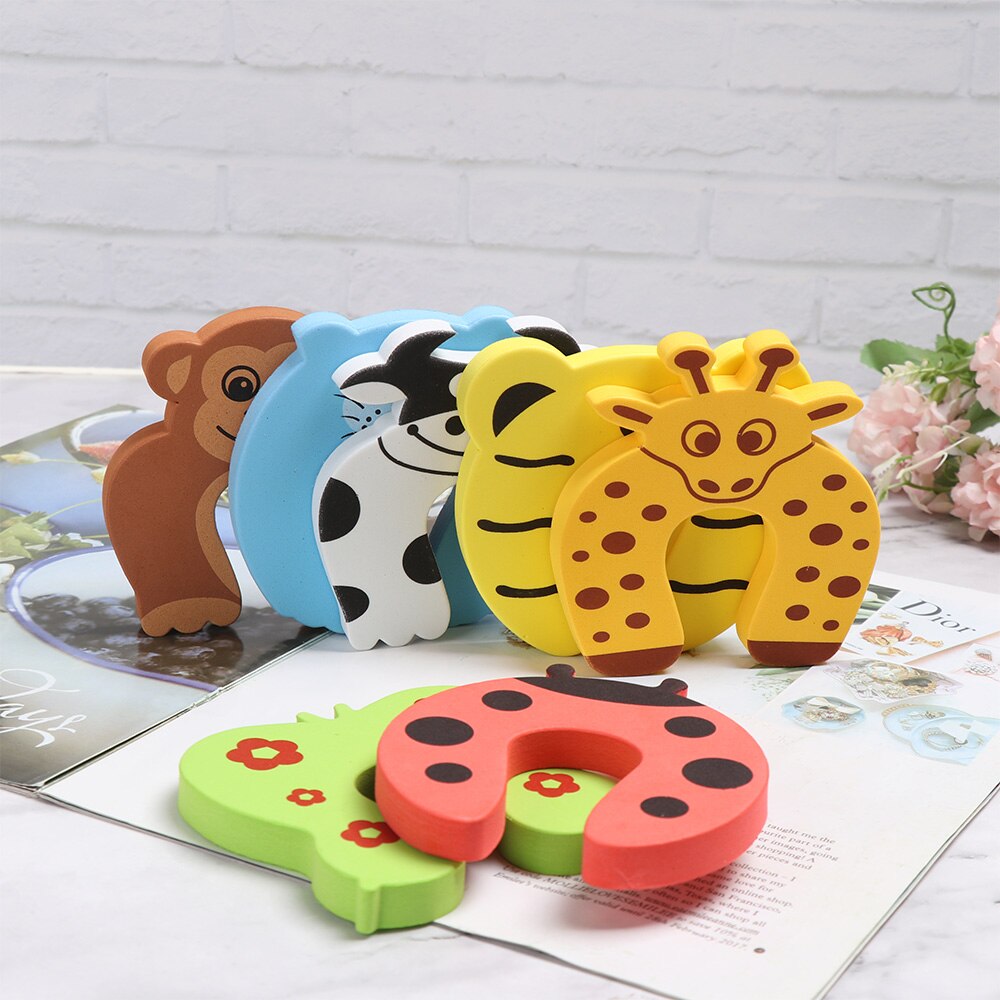 5Pcs/Set Child Safety Protection Baby Safety Cute Animal Security Card Door Stopper Baby Newborn Care Child Lock Protection