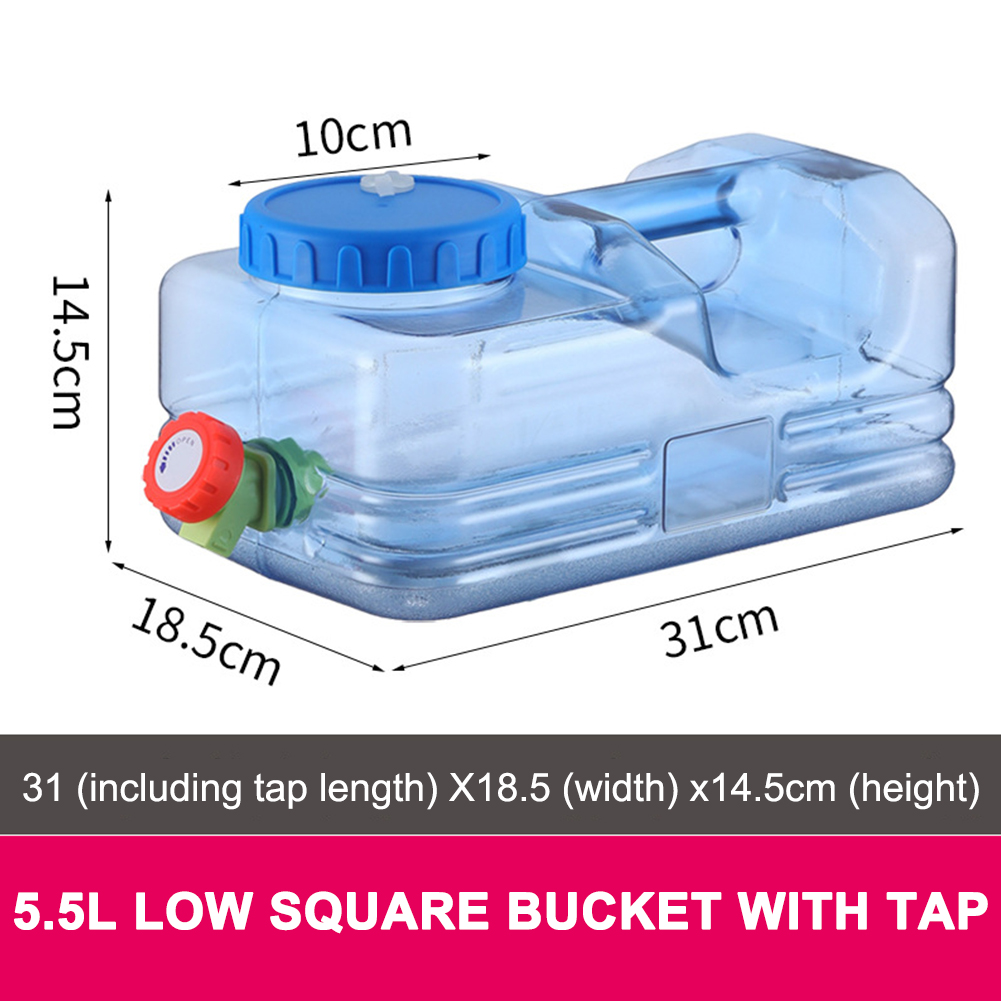 5/8/10//12/15L Portable Water Bucket Driving Pure Water Tank Container with Faucet for Outdoor Camping Cooking Picnic Hiking: Brown