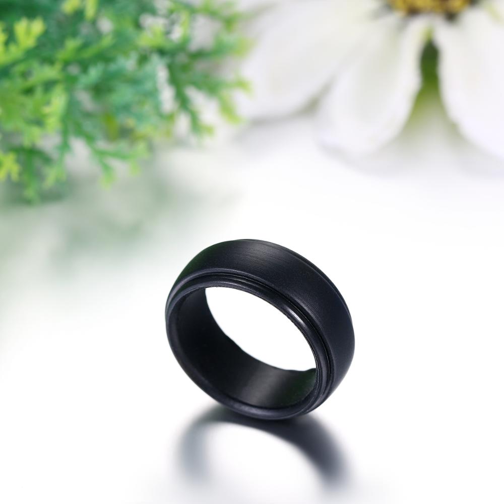BONISKISS 9MM Silikon Gummi Hochzeit Bands für Männer Frauen Ringe Größe 7 8 9 10 11 12 13 Schwarz farbe