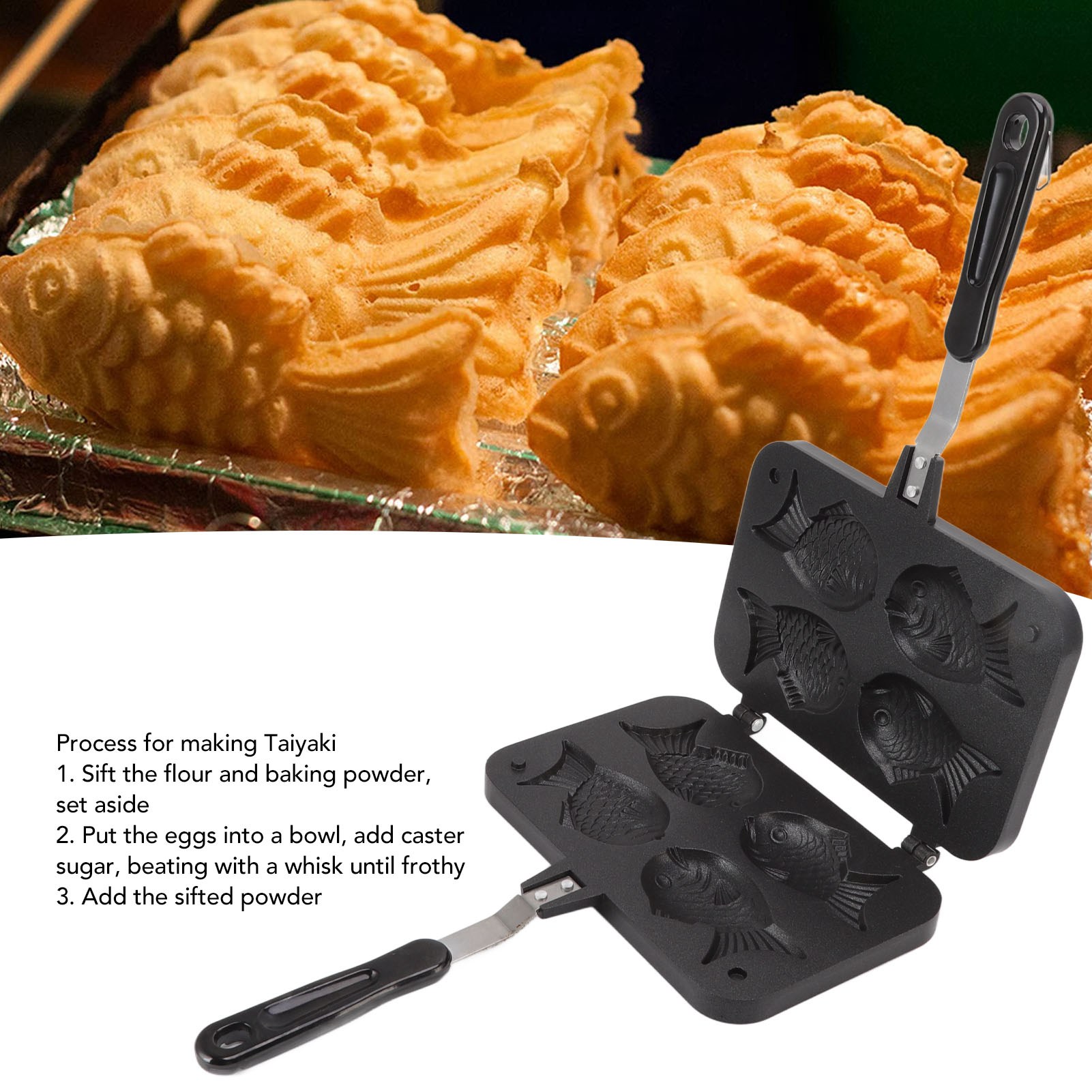 Taiyaki Cake Maker Taiyaki Cooking Bakeware Taiyaki Fish Shape Cake Maker Non Stick Taiyaki Double Baking Pan Waffle Baking Mold