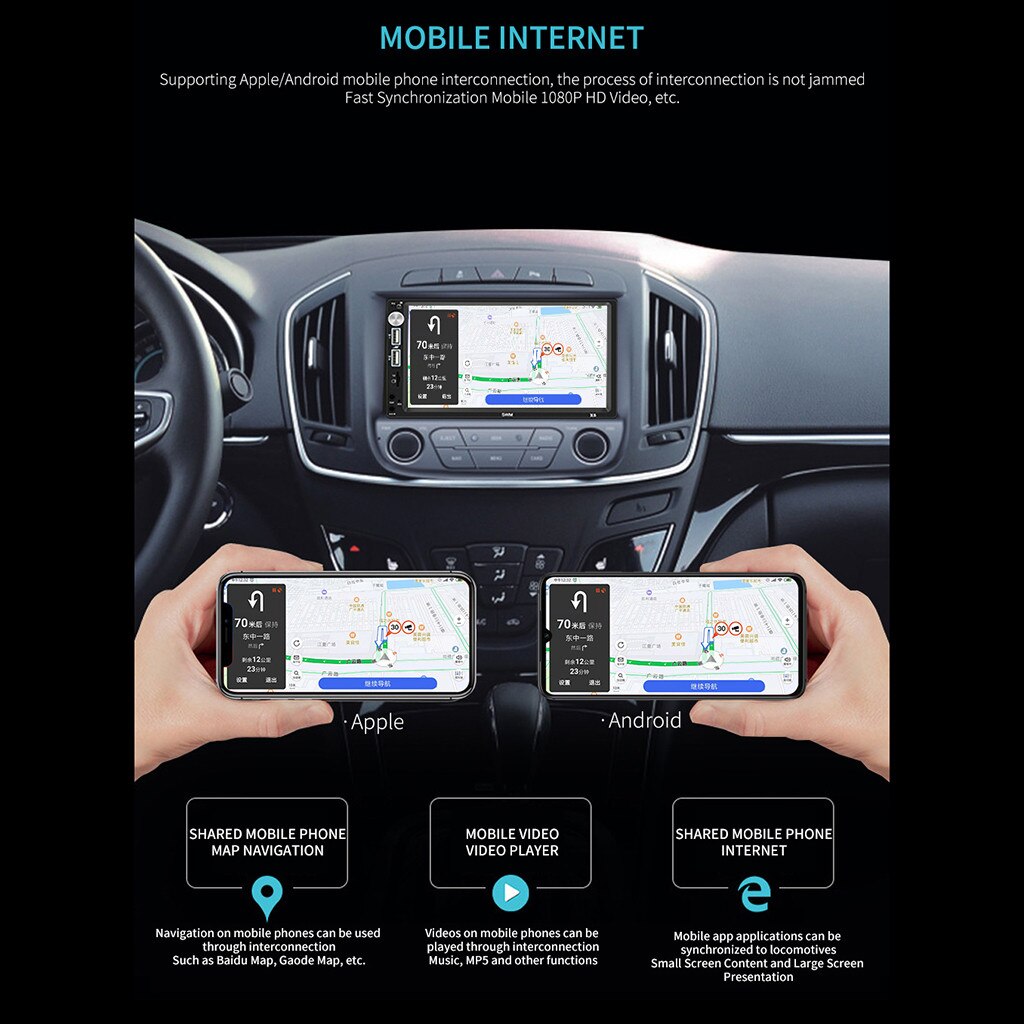 2din Car Radio Android multimedia player Autoradio 2 Din 7'' Touch screen GPS WIFI Bluetooth FM auto audio player stereo