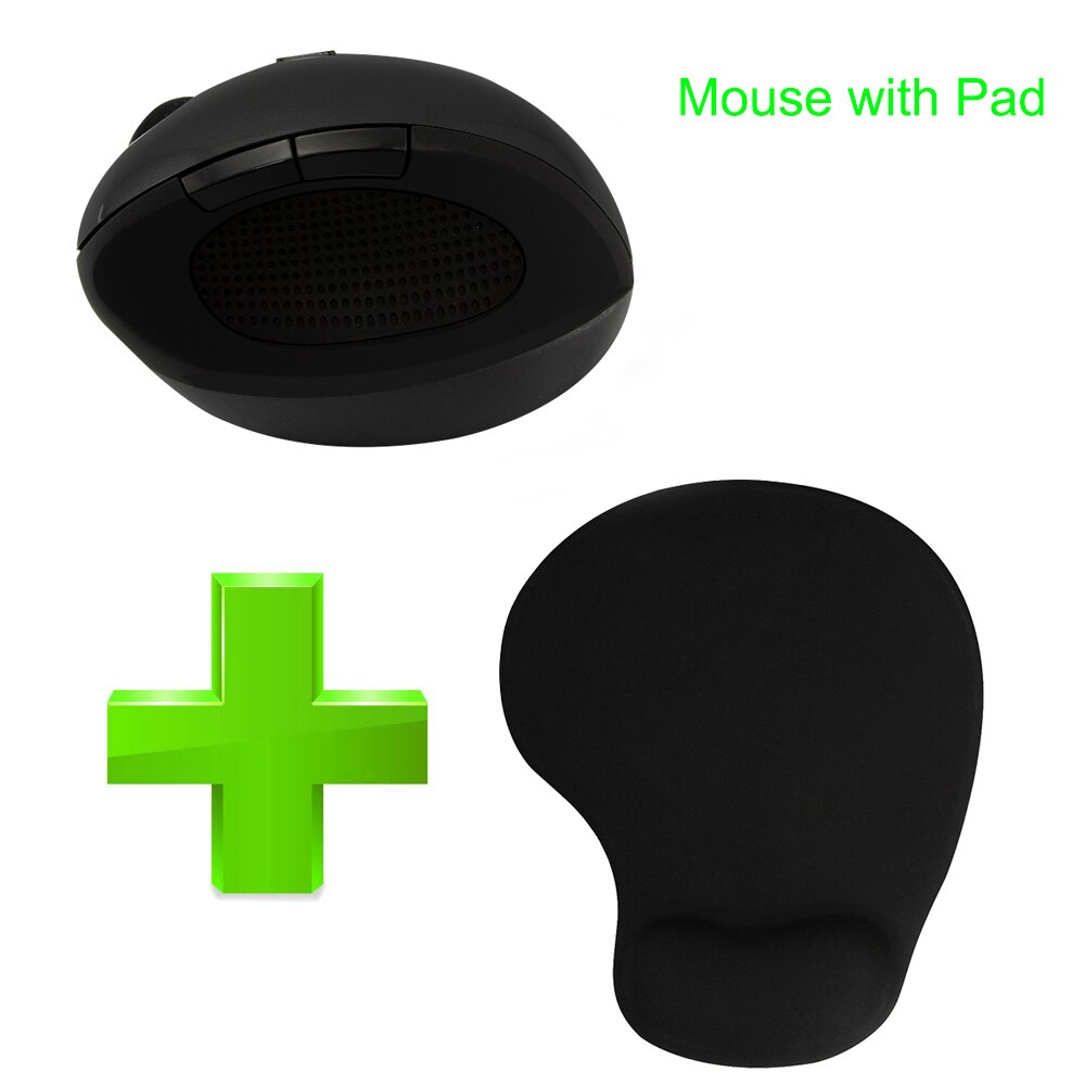 CHYI Wireless Mouse Ergonomic 2.4Ghz 800/1200/1600 DPI 6D Optical Mini Vertical Mice with Wrist Rest Mouse Pad Kit For PC Laptop: Black with Pad