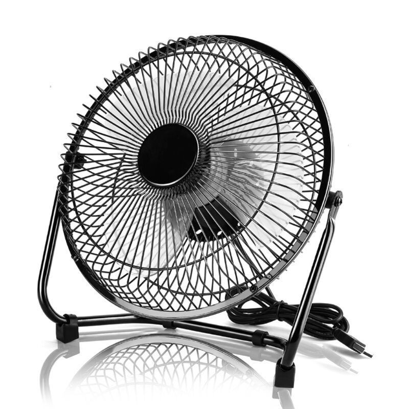 USB Powered Metal 8 Inch Portable USB Desk Fan with 2 Speeds Switch Personal Cooling Fan for Home Office Table Outdoor: black
