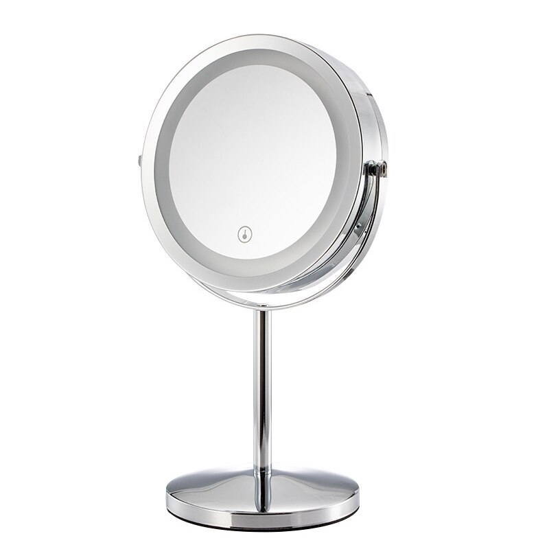 Vgx Badkamer Led Make-Up Spiegel Slaapkamer 8 Inch Desktop Ijdelheid Cosmetische Spiegels Vergrootglas 5x Dubbele Kant Ronde Chrome J212: Default Title