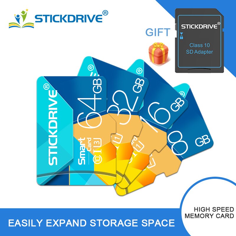 Memory Card fast transmission 32GB 64GB 128GB Class 10 Micro SD Card 8GB 16GB mini TF Card with Adapter for Camara