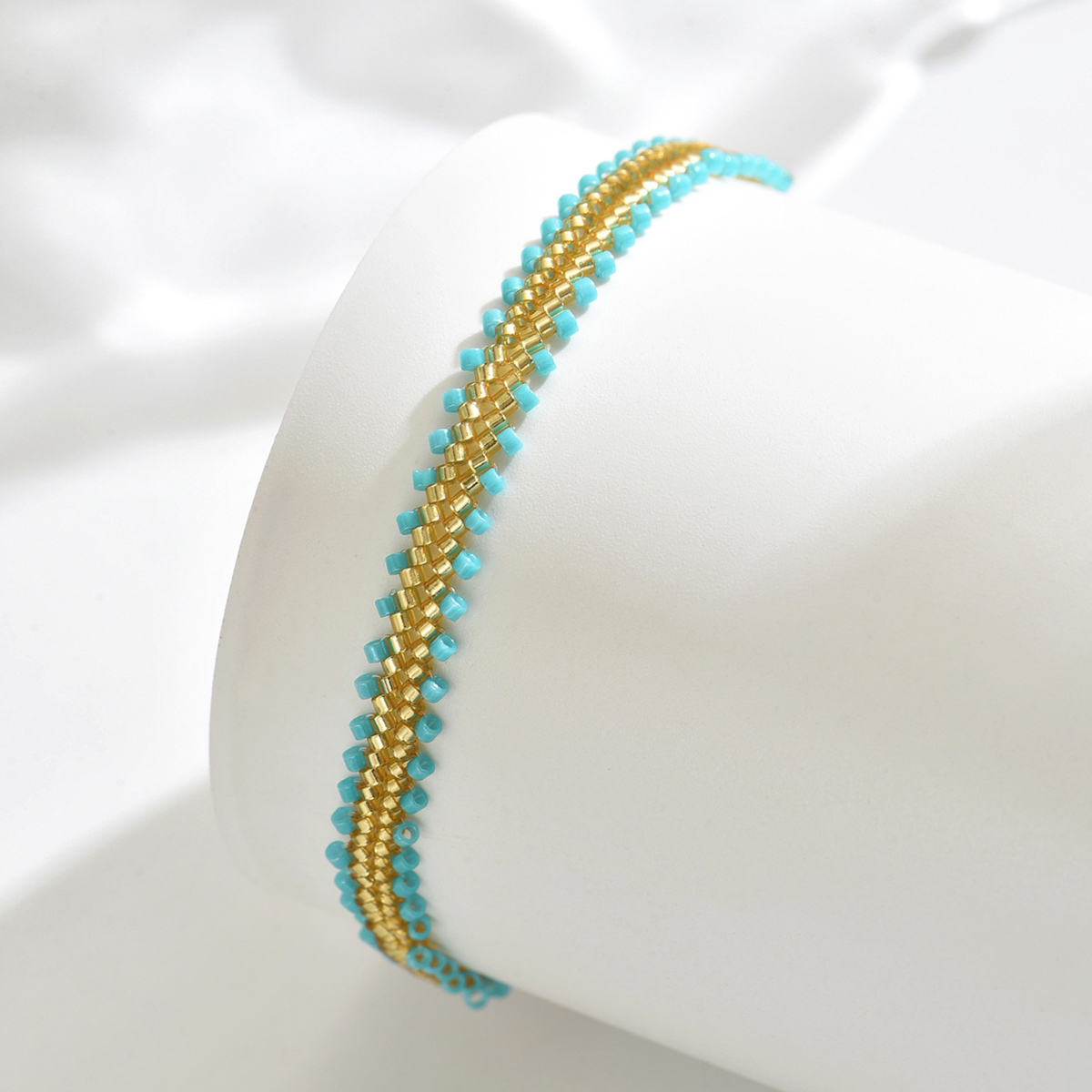 ZHONGVI-pulseras creativas de cuentas tejidas a mano, pulseras bohemias apilables con cuentas Miyuki, joyería colorida de playa Bohemia: Oro oscuro