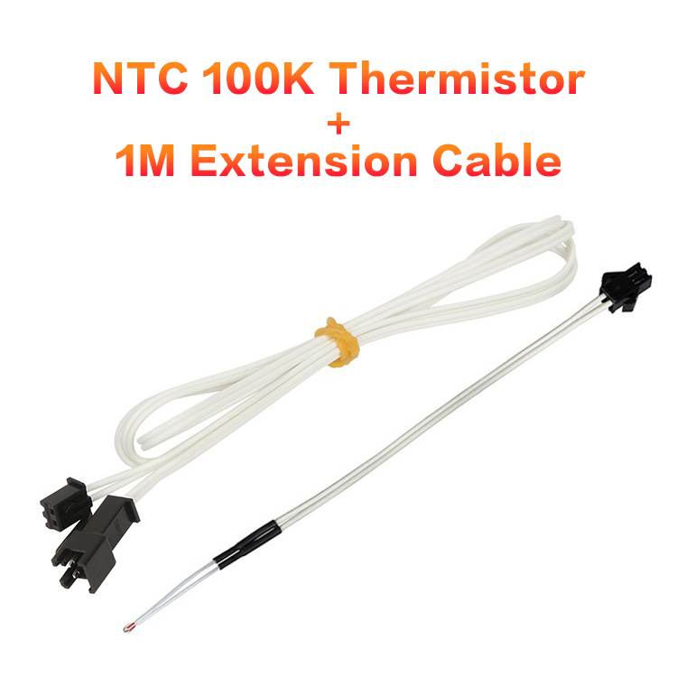 3DSWAY 3D Printer Parts HT-NTC 100K ohm B3950 Thermistor Cartridge Sensor with SM Plug High Temperature for E3D V6 PT100 Hotend: Yellow