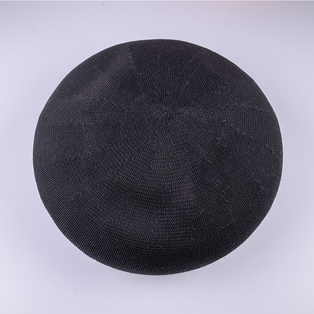 Spring Summer Breathable Hat Ladies Cotton Linen Solid Candy Color Beret French Artist Knitted Beret: 2