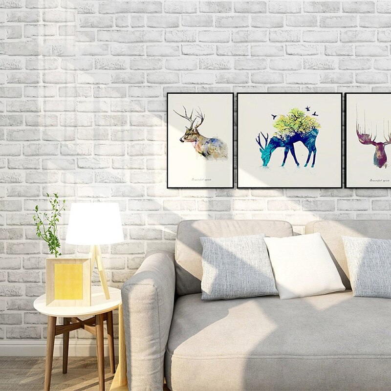 1M Wit Baksteen Patroon Behang Nordic Zelfklevende Muursticker Voor Diy Woonkamer Slaapkamer Achtergrond Wanddecoratie