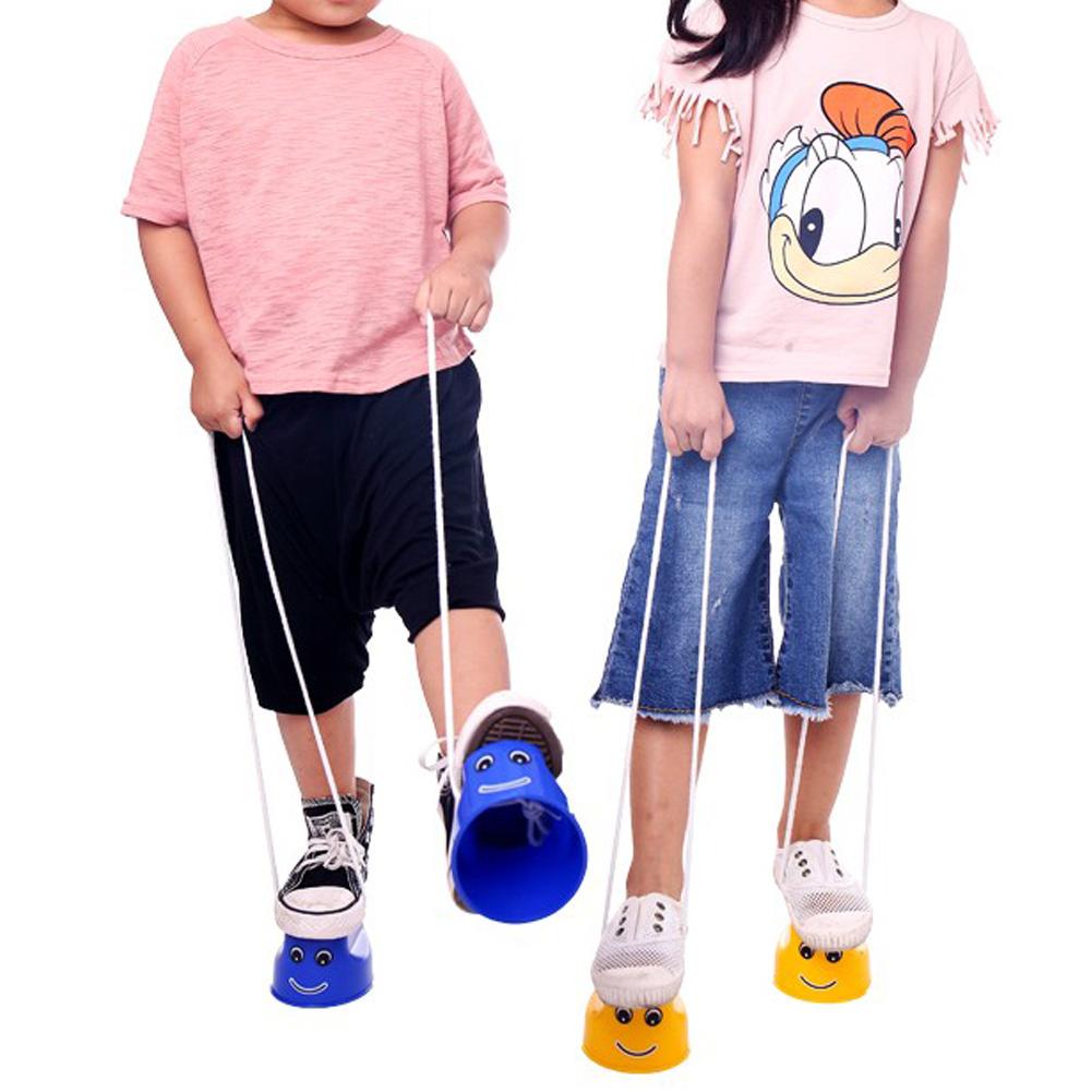 2PCS Children's Stilt Toys Kindergarten Stilts Thick Plastic Smile Training Equipment Primary School Balance Toys Outdoor Toys