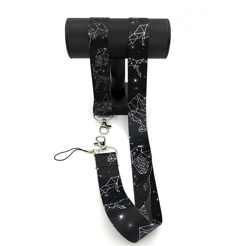 1set Starry tier Zwölf konstellationen Neck hand Band Lanyards ID abzeichen karte halter keychain Bänder gurte Wristlets