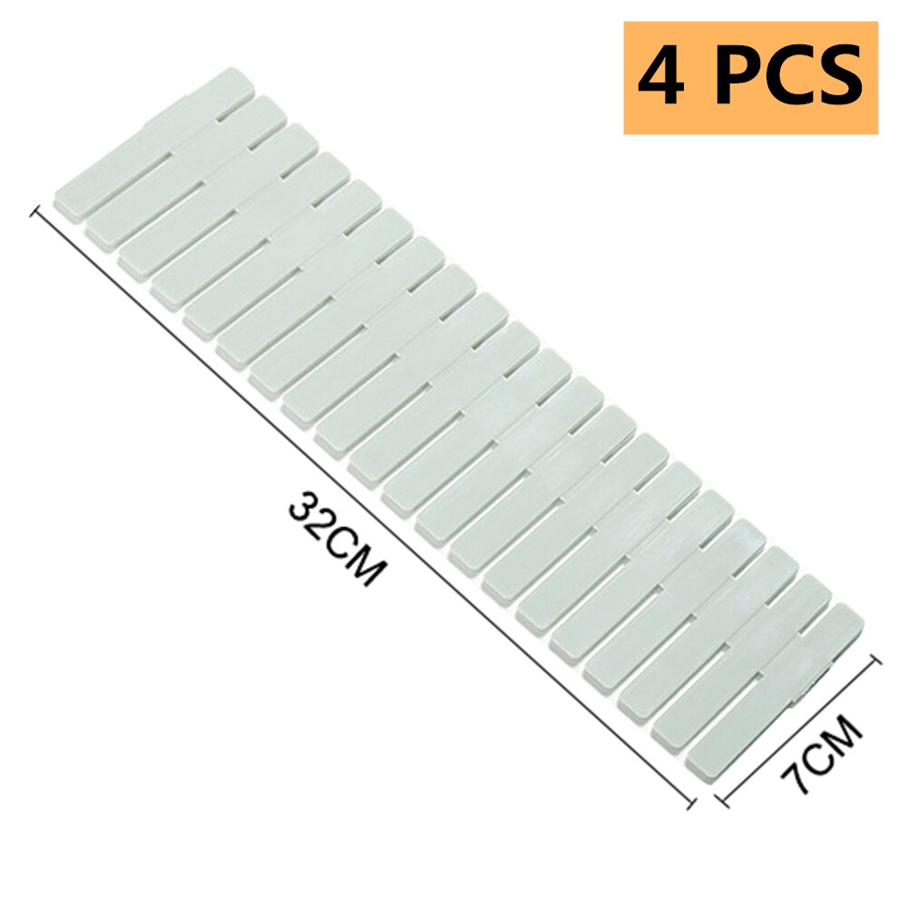 Regulowana plastikowa przegroda szuflady DIY regały magazynowe gospodarstwo domowe dowolna kombinacja ścianka działowa oszczędność miejsca narzędzia podziału: 4szt-zielony