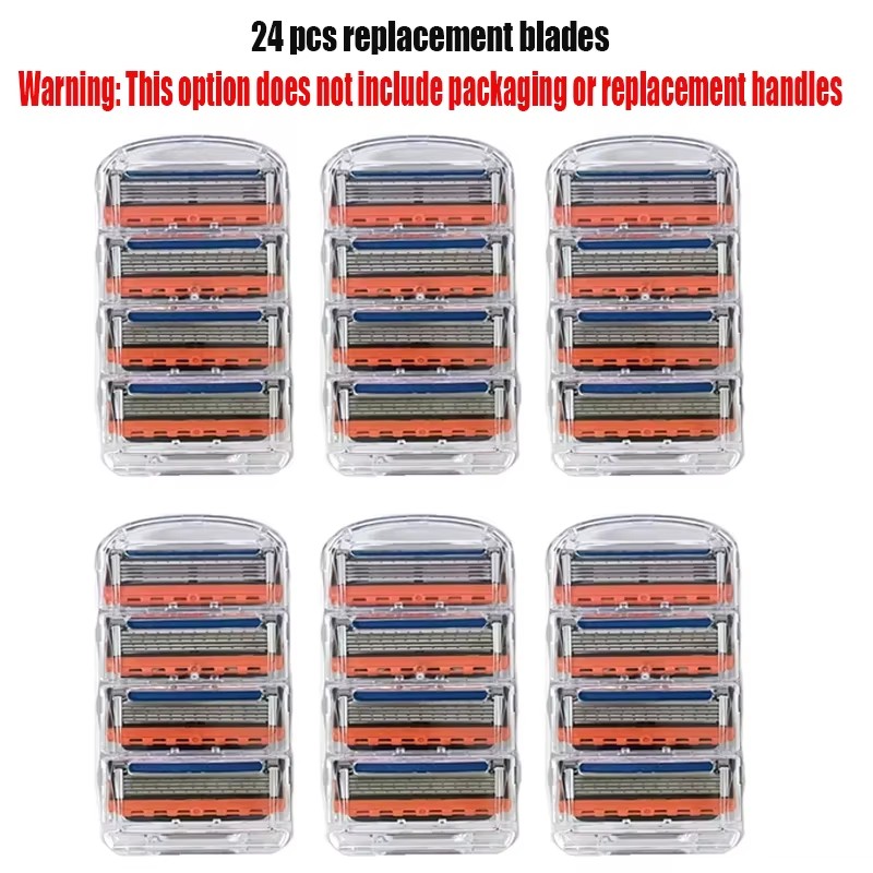 Bindend Scheermes voor Mannen Gezicht Haar Baard Scheren Handmatig Scheerapparaat Cassettes Vervanging Scheerhoofden Vervangbare snijkop Met Zak: Blauw