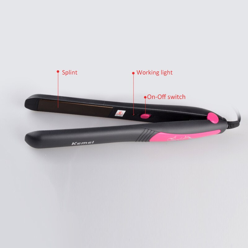 Kemei-plancha de pelo Km-328 alisadora portátil, herramientas de estilismo