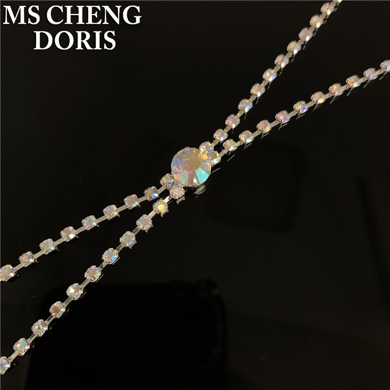 Darmowa wysyłka AB kryształ górski zestaw biżuterii ślubnej na ślub bal akcesoria imprezowe długi naszyjnik z frędzlem zestaw kolczyków dla narzeczonych