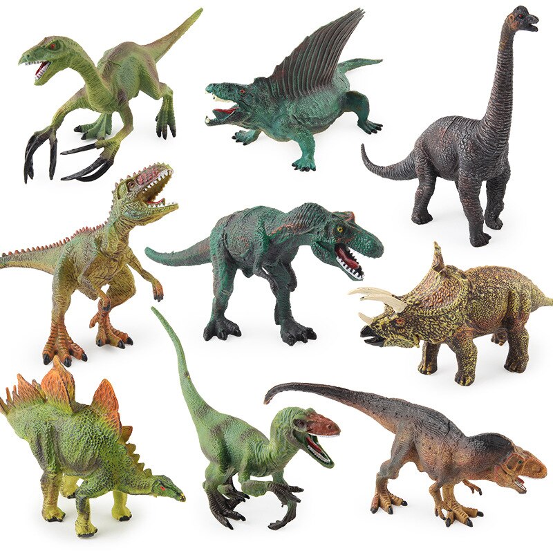 15cm giocattolo modello di dinosauro di plastica cavo Tyrannosaurus Rex triceratopo Brachiosaurus velocraptor regalo di compleanno per ragazzo: 9 in 1