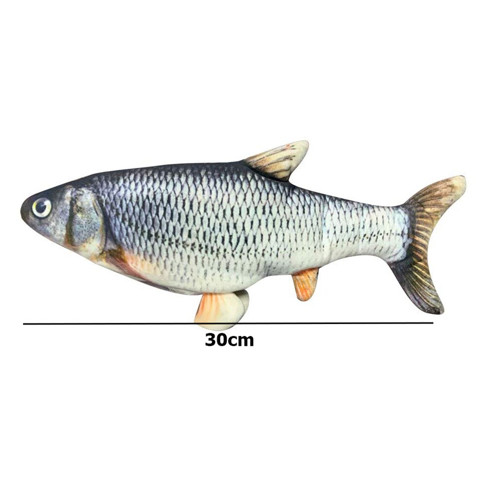 Simulatie Vis Gevulde Knuffel Usb Oplaadbare Pet Meerval Speelgoed Voor Hond Kat Kauwen Spelen Bijten Levert