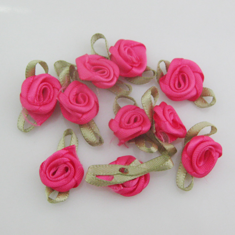 30 Farben zur Auswahl, 50 Stück, modische Rosenrosetten mit Blatt, Stoff, Blumen, Zubehör, DIY, Basteln, Nähzubehör: Kupfer