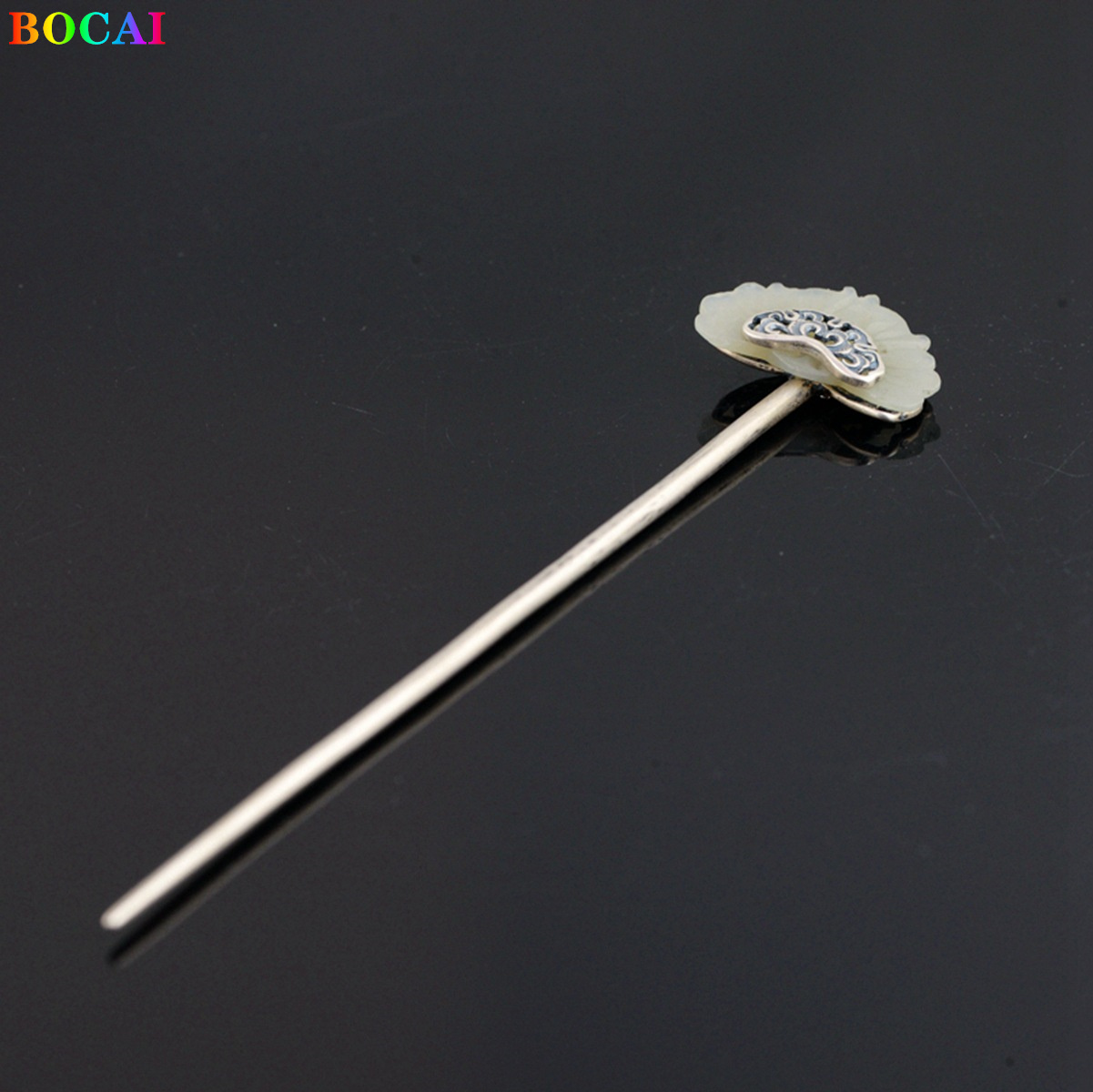 Bocai  s925 haaraccessoires aus sterlingsilber, schmetterling, liebesblumen, jade-kopfschmuck, haarnadel-charm-schmuck für damen