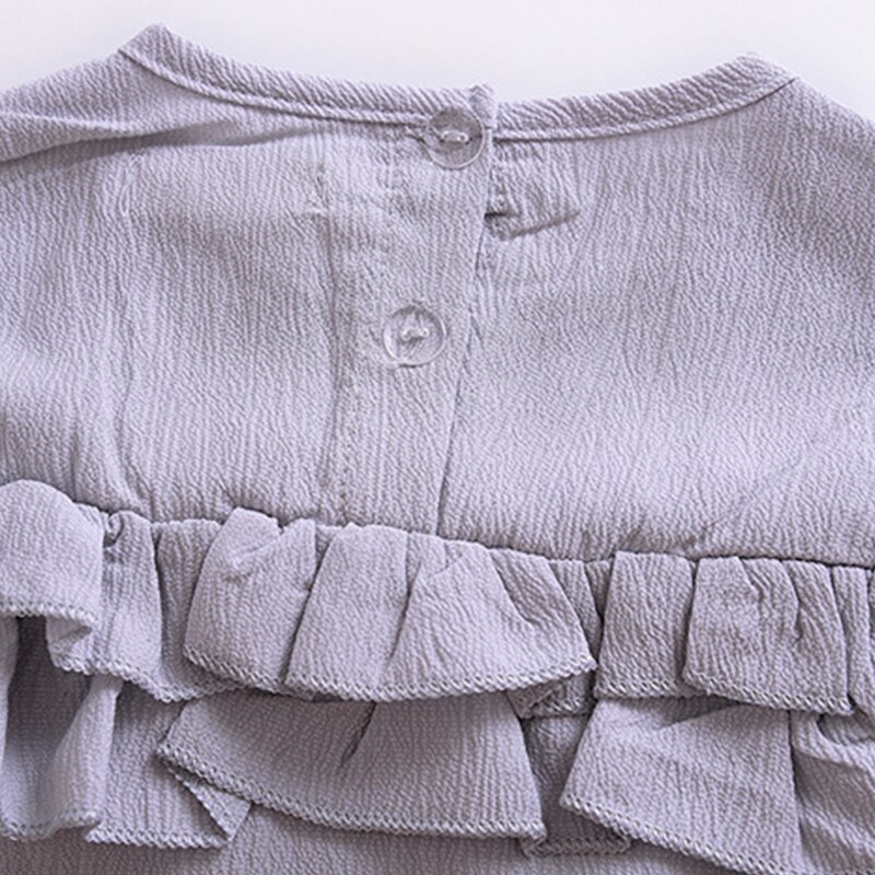 Kinderkleding meisjes herfst lange mouwen kleding kinderen effen kleur ruches onderkant kleding kinder shirt