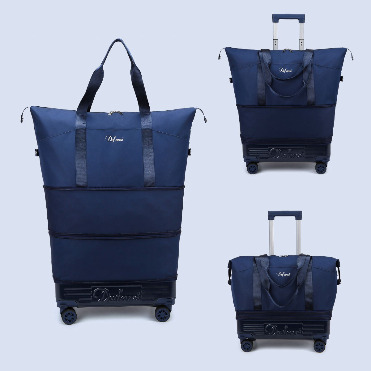 Koffer met wieltjes, universele reistas met wielen, opvouwbare koffer, lichtgewicht trolleykoffer, handrugzak met grote capaciteit, voor op reis naar huis: Blauw