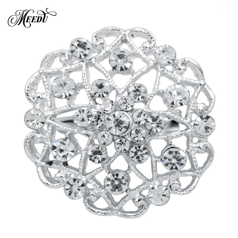 MIEG Clear Rhinestone Bijoux Pins Bloem Broches Voor Vrouwen Wedding Party Decoratie Charmant Sieraden: 633S